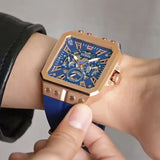 Guess Leo Chronograph Blue Dial Blue Silicone Strap Watch For Men - GW0637G3