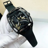 Guess Legend Analog Black Dial Black Rubber Strap Watch For Men - GW0648G1