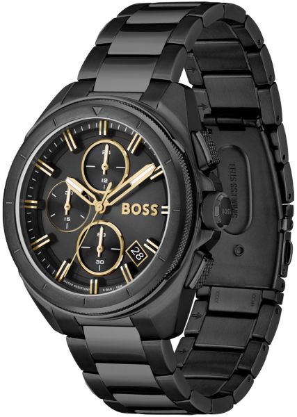 Hugo Boss Driver Black Dial Black Steel Strap Watch for Men - 1513277