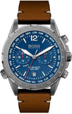 Hugo Boss Nomad Blue Dial Brown Leather Strap Watch for Men - 1513773
