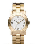 Marc Jacobs Amy White Dial Gold Steel Strap Watch for Women - MBM3182