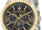 Maserati Competizione Chronograph Black Dial Two Tone Steel Strap Watch For Men - R8853100016
