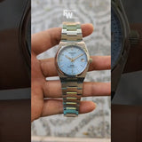 Tissot PRX Powermatic 80 Ice Blue Dial Silver Steel Strap Watch for Men - T137.207.11.351.00