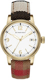 Burberry Utilitarian White Dial Multicolor Leather Strap Watch for Women - BU7853