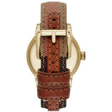 Burberry Utilitarian White Dial Multicolor Leather Strap Watch for Women - BU7853