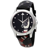 Gucci Le Marche Des Merveilles Black Dial Black Leather Strap Unisex Watch - YA1264007