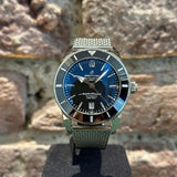 Breitling Superocean Heritage B20 Automatic 46 Black Dial Silver Mesh Bracelet Watch for Men - AB2020121B1A1