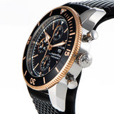Breitling Superocean Heritage Chronograph 44 Black Dial Black Mesh Bracelet Watch for Men - U13313121B1S1