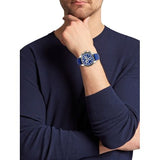 Versace V-Ray Chronograph Quartz Blue Dial Blue Leather Strap Watch for Men - VE2I00721