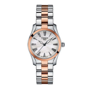 Tissot T Wave Mother of Pearl Dial Two Tone Steel Strap Watch For Women - T112.210.22.113.01