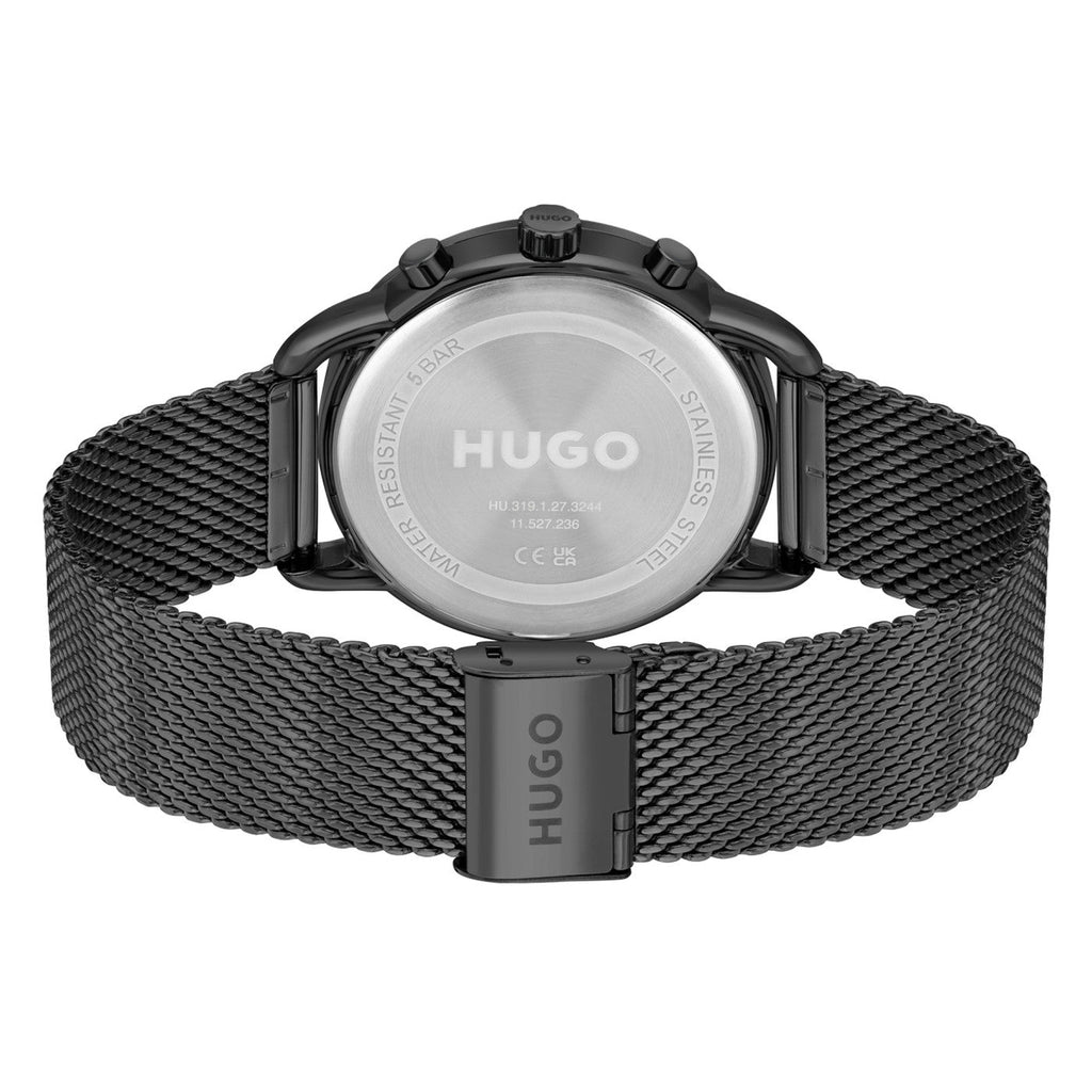 Hugo Boss Infinity Black Dial Black Mesh Bracelet Watch for Women -1502521