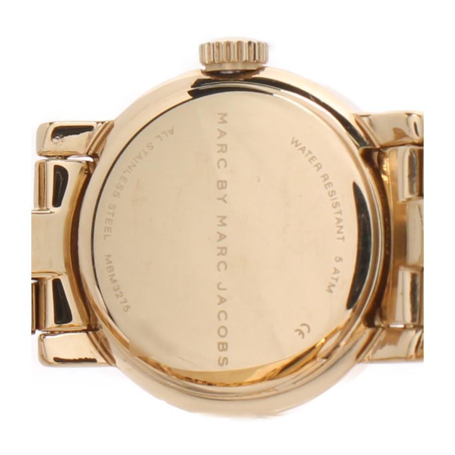 Marc Jacobs Amy Mother of Pearl Black Dial Gold Steel Strap Watch for Women - MBM3275