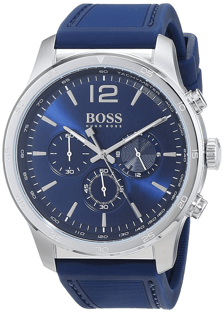 Hugo Boss Professional Chronograph Blue Dial Blue Silicone Strap Watch for Men - 1513526