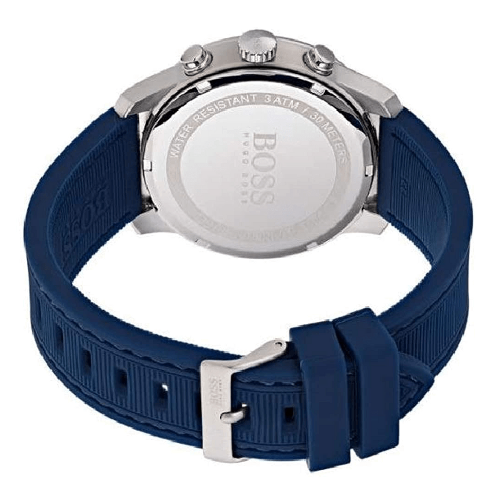 Hugo Boss Professional Chronograph Blue Dial Blue Silicone Strap Watch for Men - 1513526