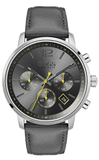 Hugo Boss Attitude Grey Dial Grey Leather Strap Watch for Men - 1513658
