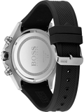 Hugo Boss Globetrotter Black Dial Black Silicone Strap Watch for Men - 1513820