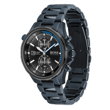 Hugo Boss Globetrotter Black Dial Black Steel Strap Watch for Men - 1513824