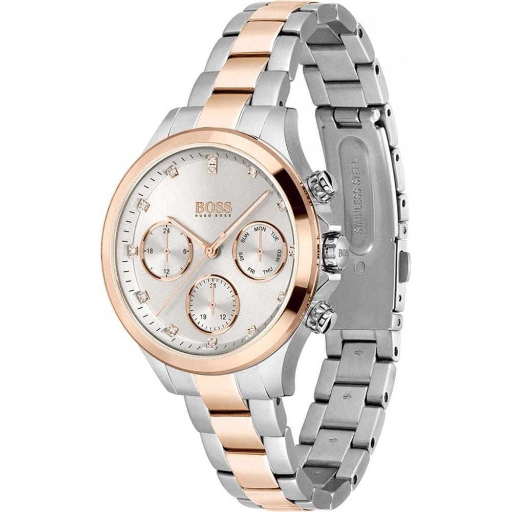 Hugo Boss Hera White Dial Two Tone Steel Strap Watch for Women - 1502564