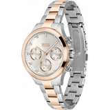 Hugo Boss Hera White Dial Two Tone Steel Strap Watch for Women - 1502564