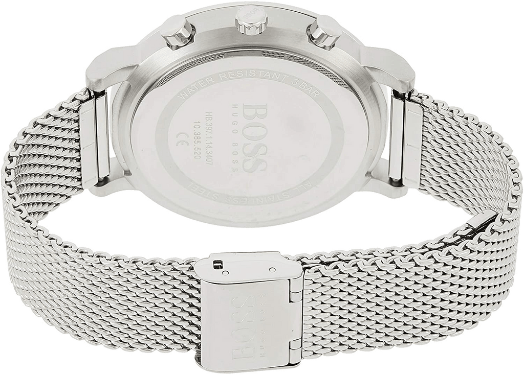 Hugo Boss Integrity Grey Dial Silver Mesh Bracelet Watch for Men - 1513807