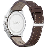 Hugo Boss Pioneer Chronograph Blue Dial Brown Leather Strap Watch For Men - 1513709