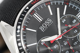 Hugo Boss Driver Black Dial Black Leather Strap Watch for Men -1513087