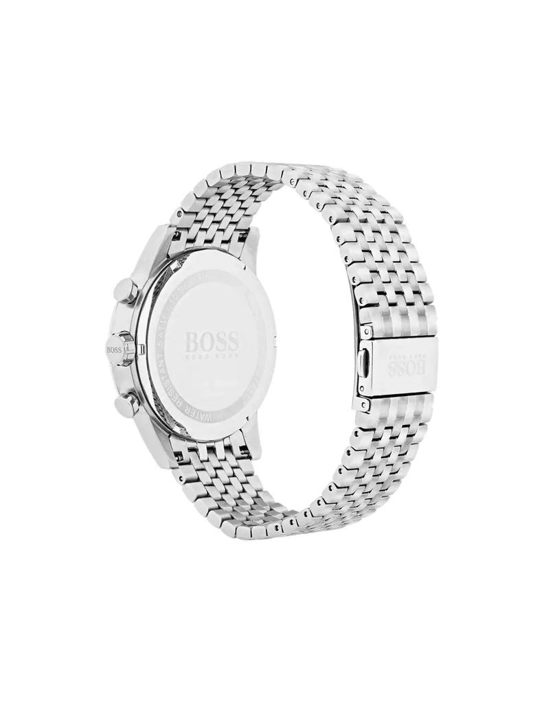 Hugo Boss Navigator Chronograph Blue Dial Silver Steel Strap Watch for Men - 1513498