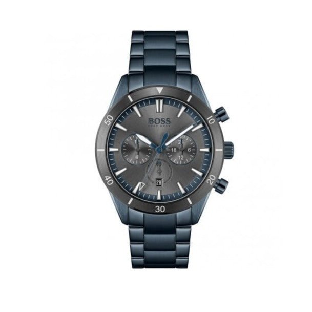 Hugo Boss Santiago Grey Dial Blue Steel Strap Watch for Men - 1513865