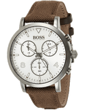 Hugo Boss Spirit White Dial Brown Nylon Strap Watch for Men - 1513690