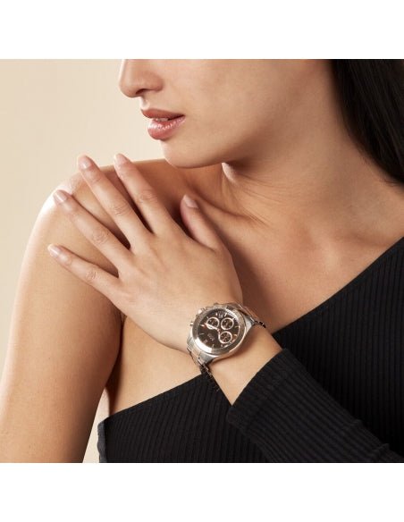 Hugo Boss Novia Brown Dial Two Tone Steel Strap Watch for Women - 1502617