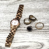 Marc Jacobs Amy White Dial Rose Gold Steel Strap Watch for Women - MBM3227