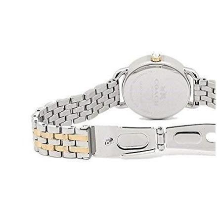 Coach Delancey Mother of Pearl White Dial Two Tone Steel Strap Watch for Women - 14502480