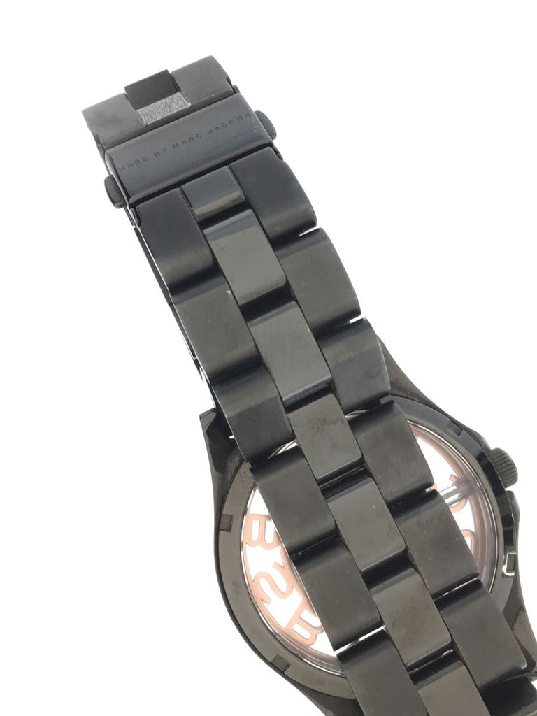 Marc Jacobs Henry Skeleton Black Dial Black Steel Strap Watch for Women - MBM3254