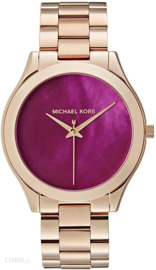 Michael Kors Runway Pink Dial Rose Gold Steel Strap Watch for Women - MK3550