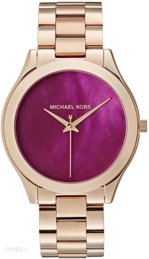 Michael Kors Runway Pink Dial Rose Gold Steel Strap Watch for Women - MK3550