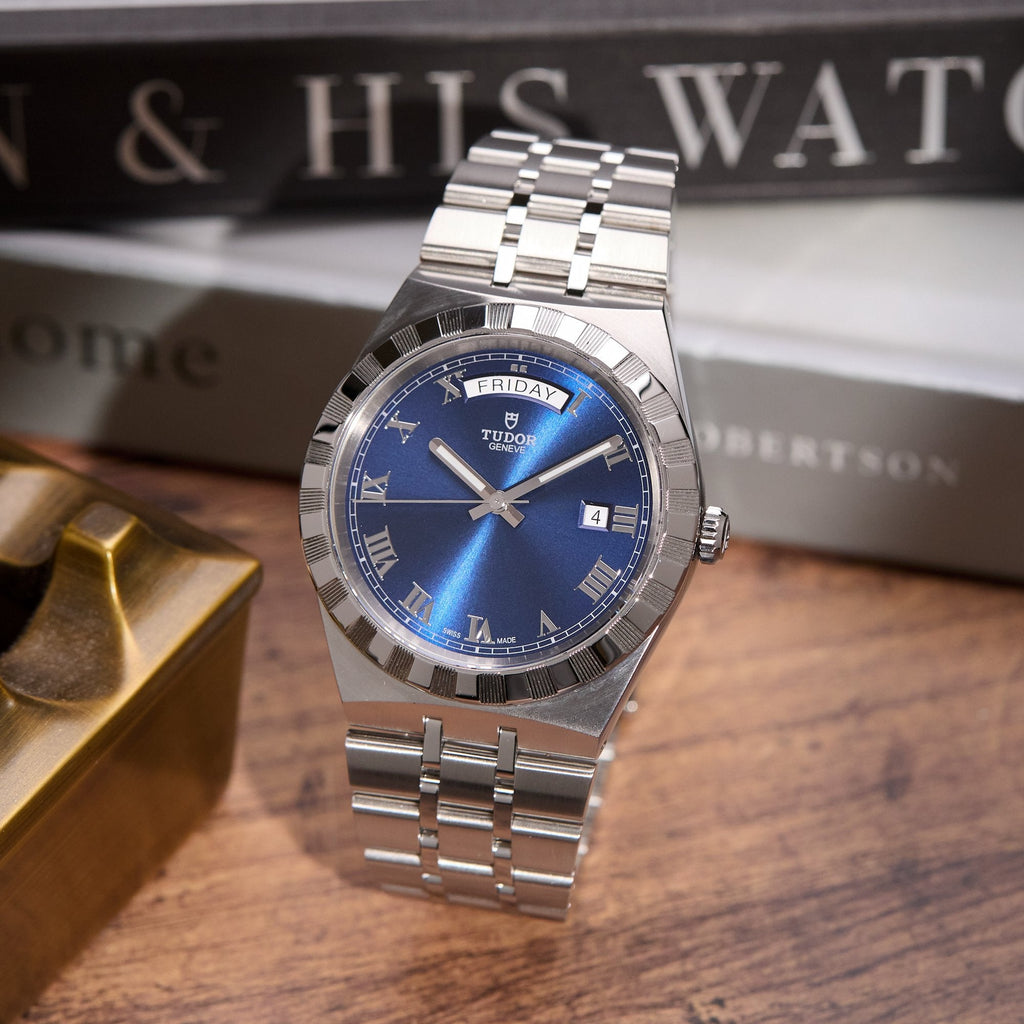 Tudor Royal Automatic Blue Dial Silver Steel Strap Watch for Men - M28600-0005