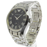 Emporio Armani Valente Black Dial Silver Steel Strap Watch For Men - AR0680