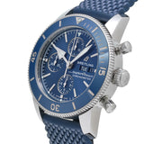 Breitling Superocean Heritage Chronograph 44 Blue Dial Blue Mesh Bracelet Watch for Men - A13313161C1S1