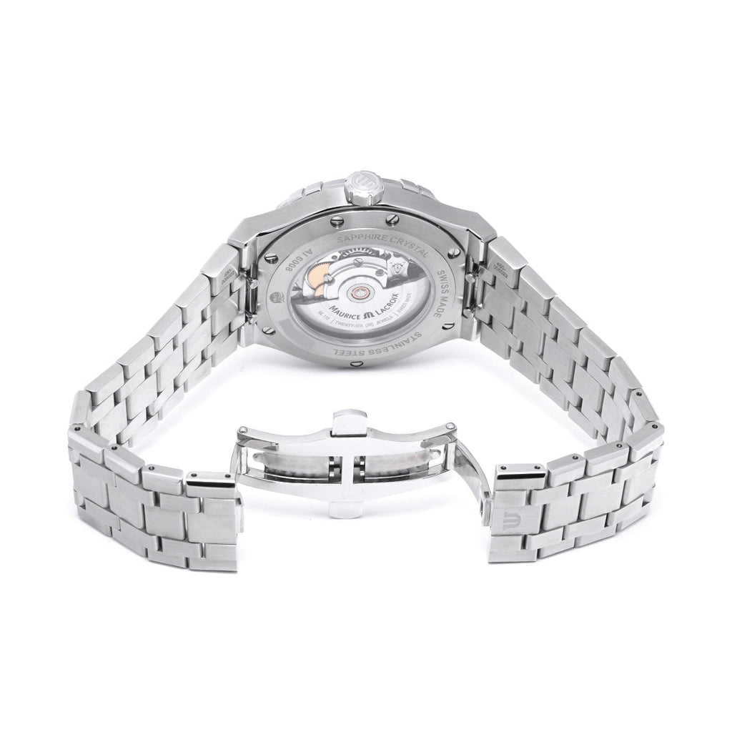 Maurice Lacroix Aikon Automatic Black Dial Silver Steel Strap Watch For Men - AI6008-SS002-330-1