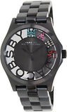 Marc Jacobs Henry Skeleton Black Dial Black Steel Strap Watch for Women - MBM3265