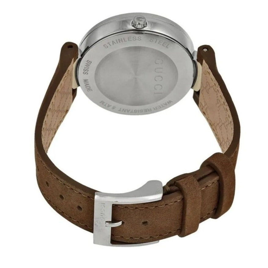 Gucci Interlocking G Brown Dial Brown Leather Strap Watch For Women - YA133319