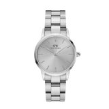 Daniel Wellington Iconic Link Unitone Silver Dial Silver Steel Strap Watch For Women - DW00100402