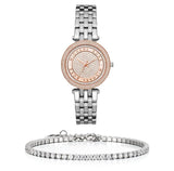 Michael Kors Darci Rose Gold Dial Silver Steel Strap Watch for Women - MK3446
