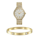 Michael Kors Kerry Crystals Gold Dial Gold Steel Strap Watch For Women - MK3360