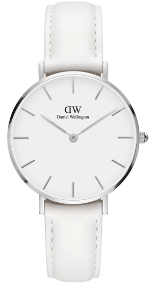 Daniel Wellington Petite Bondi White Dial White Leather Strap Watch For Women - DW00100190