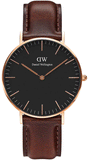 Daniel Wellington Classic Bristol Black Dial Brown Leather Strap Watch for Men - DW00100137