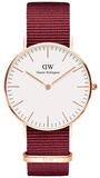 Daniel Wellington Classic Roselyn White Dial Red NATO Strap Watch For Women - DW00100271