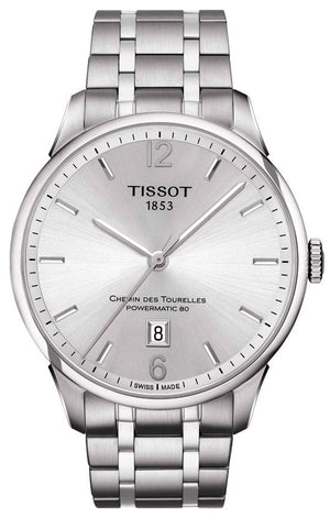 Tissot Chemin Des Tourelles Powermatic 80 Silver Dial Silver Steel Strap Watch For Men - T099.407.11.037.00