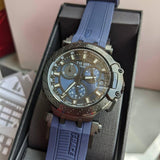 Tissot T Race Chronograph Blue Dial Blue Silicone Strap Watch For Men - T115.417.37.041.00