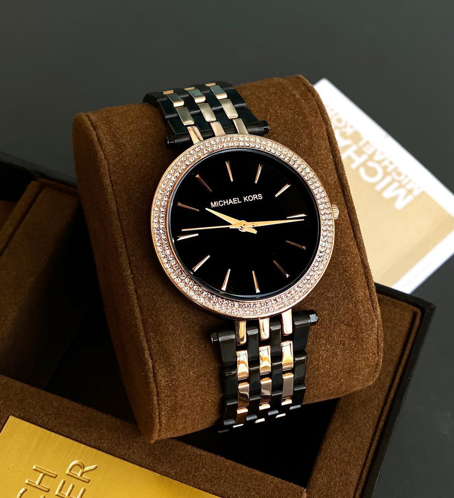 Michael Kors Darci Analog Quartz Grey Dial Two Tone Steel Strap Watch For Women - MK3584